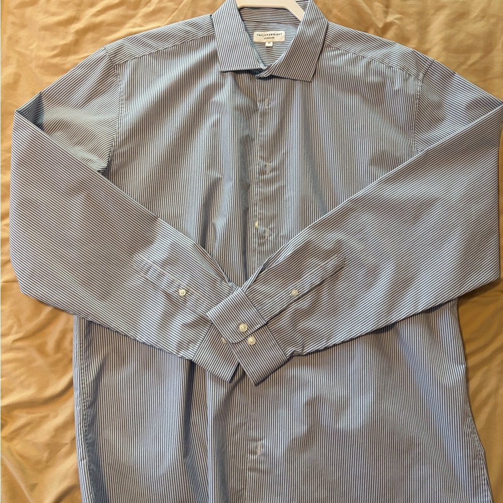 Classic Blue Striped Dress Shirt